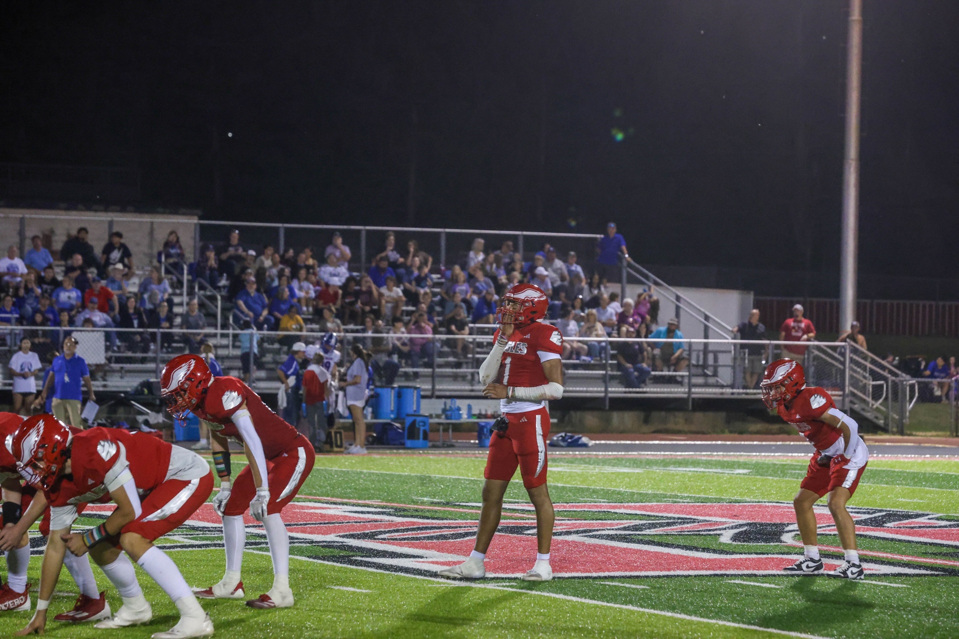 Jordan Escalante lined up under the lights